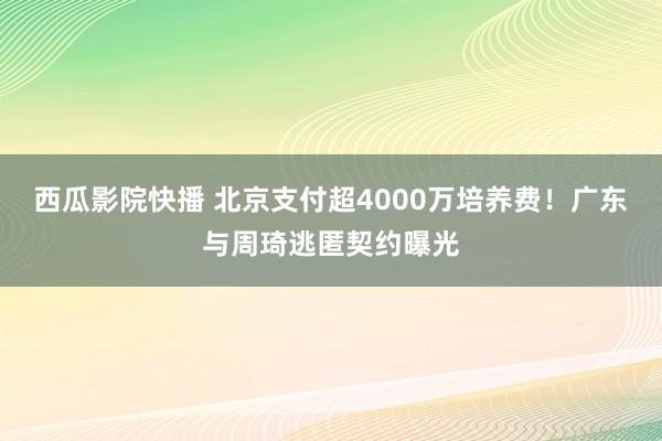 西瓜影院快播 北京支付超4000万培养费！广东与周琦逃匿契约曝光