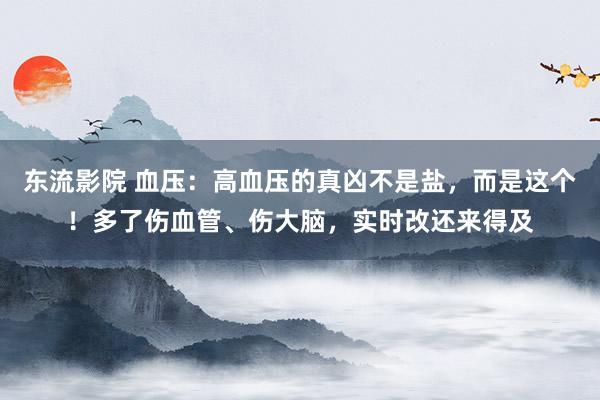 东流影院 血压：高血压的真凶不是盐，而是这个！多了伤血管、伤大脑，实时改还来得及