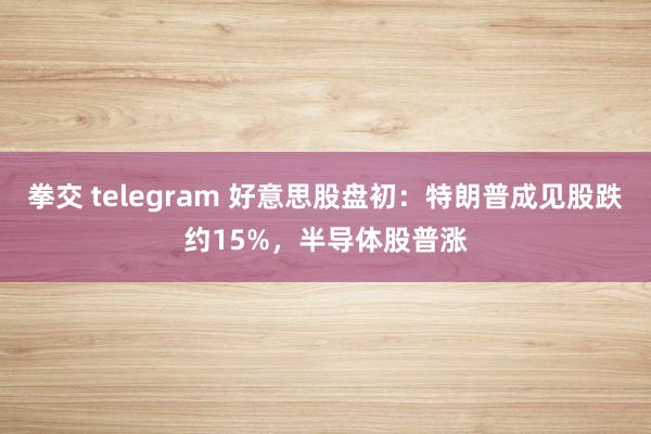 拳交 telegram 好意思股盘初：特朗普成见股跌约15%，半导体股普涨