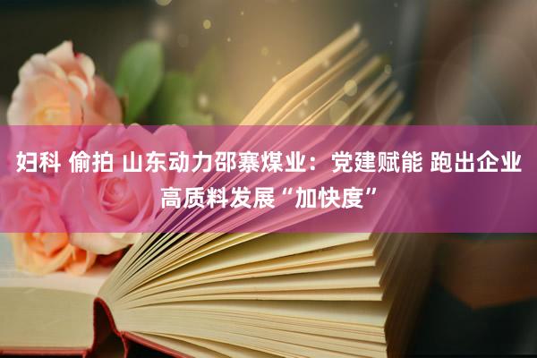 妇科 偷拍 山东动力邵寨煤业：党建赋能 跑出企业高质料发展“加快度”