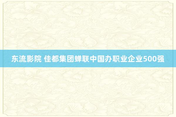 东流影院 佳都集团蝉联中国办职业企业500强