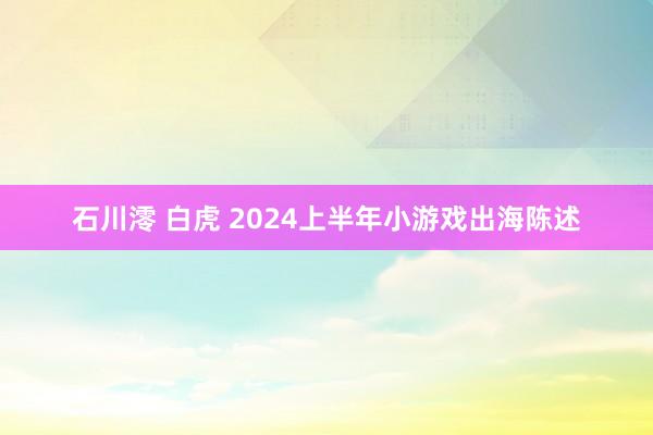 石川澪 白虎 2024上半年小游戏出海陈述