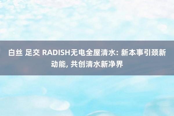 白丝 足交 RADISH无电全屋清水: 新本事引颈新动能， 共创清水新净界