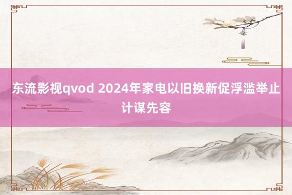 东流影视qvod 2024年家电以旧换新促浮滥举止计谋先容