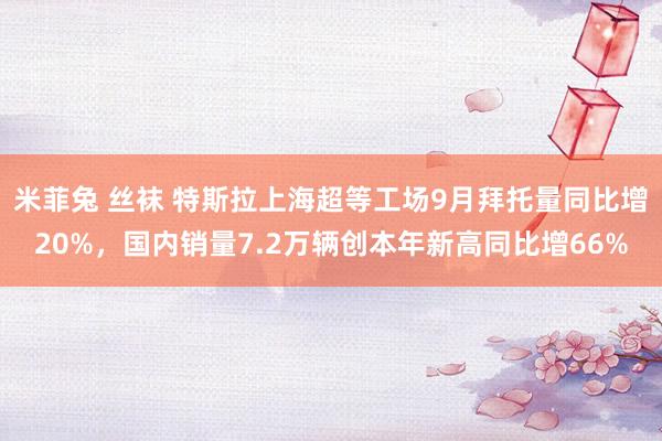 米菲兔 丝袜 特斯拉上海超等工场9月拜托量同比增20%，国内销量7.2万辆创本年新高同比增66%