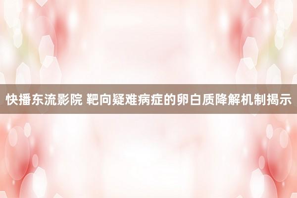 快播东流影院 靶向疑难病症的卵白质降解机制揭示