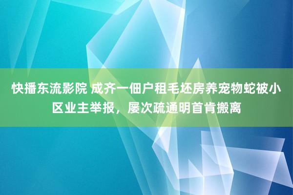 快播东流影院 成齐一佃户租毛坯房养宠物蛇被小区业主举报，屡次疏通明首肯搬离