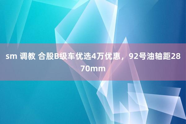 sm 调教 合股B级车优选4万优惠，92号油轴距2870mm