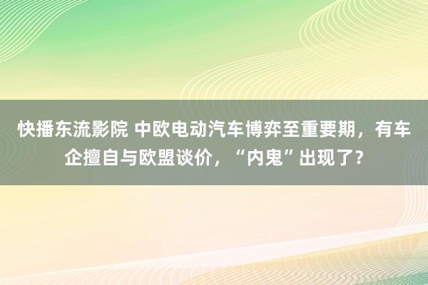 快播东流影院 中欧电动汽车博弈至重要期，有车企擅自与欧盟谈价，“内鬼”出现了？