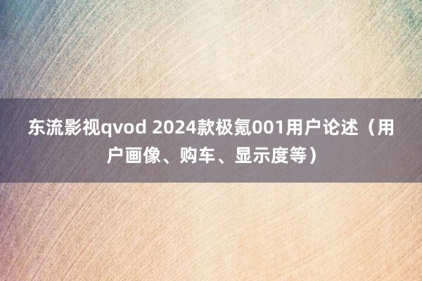 东流影视qvod 2024款极氪001用户论述（用户画像、购车、显示度等）