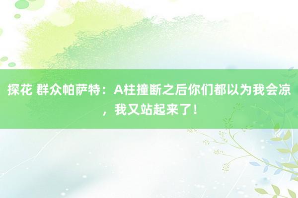 探花 群众帕萨特：A柱撞断之后你们都以为我会凉，我又站起来了！