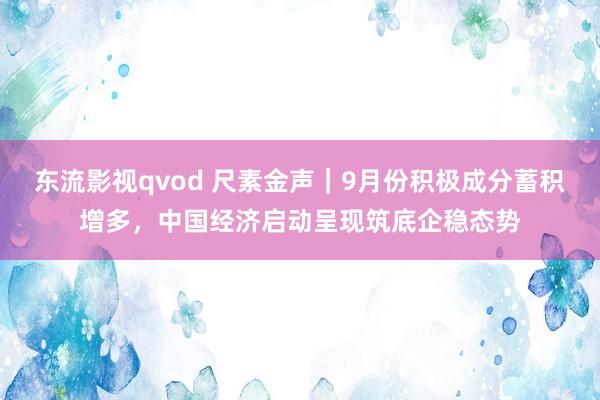 东流影视qvod 尺素金声｜9月份积极成分蓄积增多，中国经济启动呈现筑底企稳态势