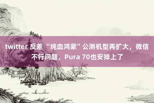 twitter 反差 “纯血鸿蒙”公测机型再扩大，微信不行问题，Pura 70也安排上了