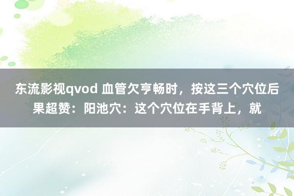 东流影视qvod 血管欠亨畅时，按这三个穴位后果超赞：阳池穴：这个穴位在手背上，就