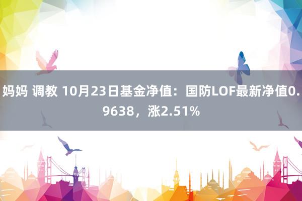 妈妈 调教 10月23日基金净值：国防LOF最新净值0.9638，涨2.51%