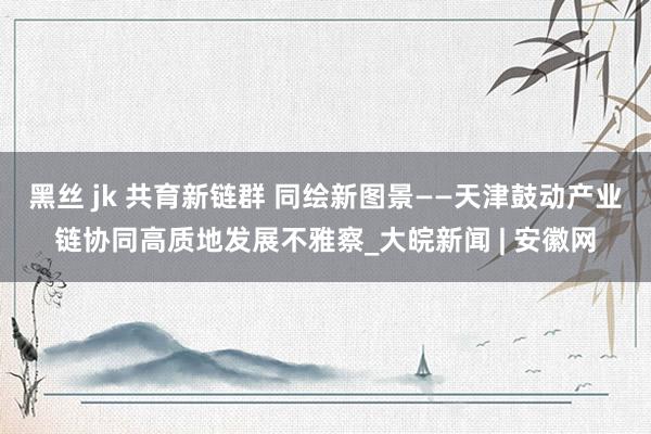 黑丝 jk 共育新链群 同绘新图景——天津鼓动产业链协同高质地发展不雅察_大皖新闻 | 安徽网