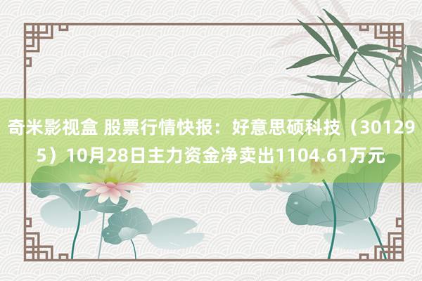 奇米影视盒 股票行情快报：好意思硕科技（301295）10月28日主力资金净卖出1104.61万元