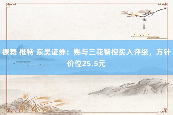 裸舞 推特 东吴证券：赐与三花智控买入评级，方针价位25.5元