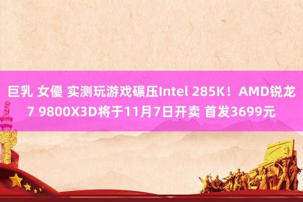 巨乳 女優 实测玩游戏碾压Intel 285K！AMD锐龙7 9800X3D将于11月7日开卖 首发3699元